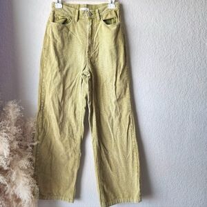 BDG Olive Wide Leg Corduroy Jeans